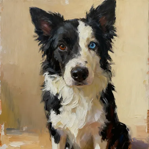 Border Collie oil painting pet portrait