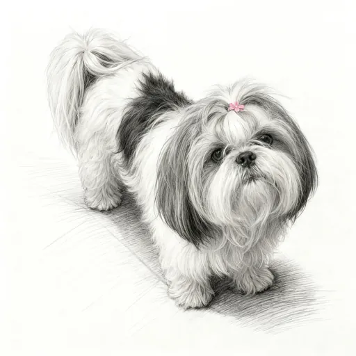 Shih Tzu pencil sketch pet portrait